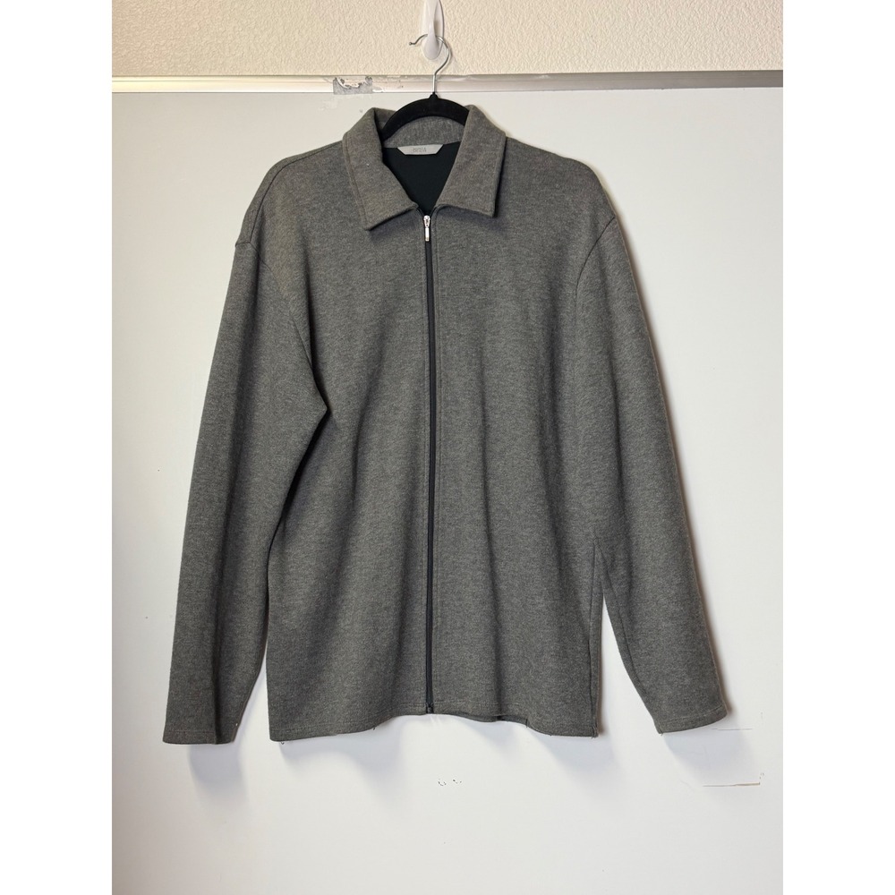 Marks & Spencer Mens Charcoal Grey Full Zip Cotton Cardigan Sweater M Flawed